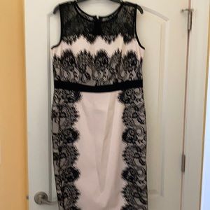 Lovely ivory and black dress with lace detail worn once